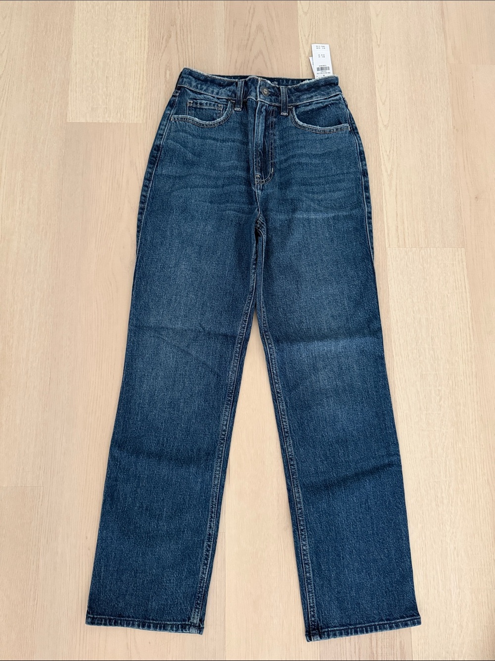 NWT Hollister Ultra High-Rise 90s Straight Dark Blue Jeans Size 0 Short